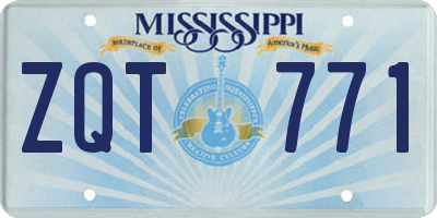 MS license plate ZQT771