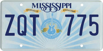 MS license plate ZQT775
