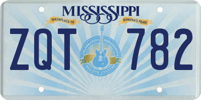 MS license plate ZQT782