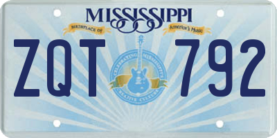 MS license plate ZQT792