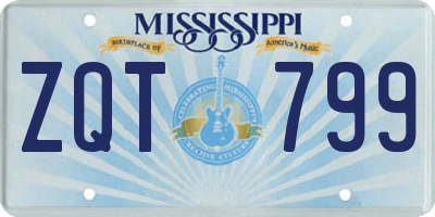 MS license plate ZQT799