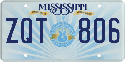 MS license plate ZQT806