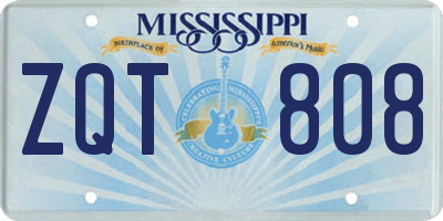 MS license plate ZQT808