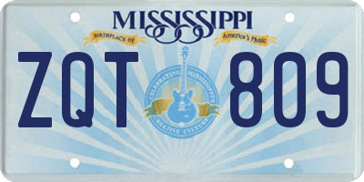 MS license plate ZQT809