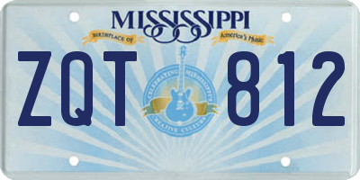 MS license plate ZQT812