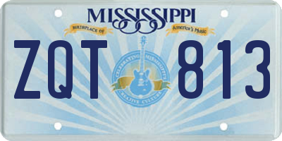 MS license plate ZQT813