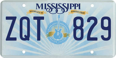 MS license plate ZQT829