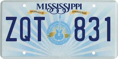 MS license plate ZQT831