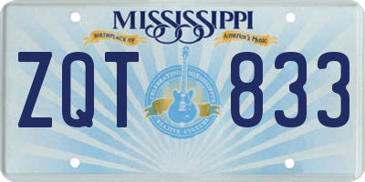 MS license plate ZQT833