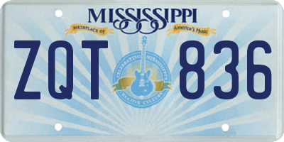MS license plate ZQT836