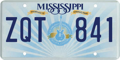 MS license plate ZQT841