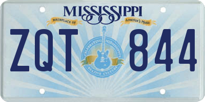 MS license plate ZQT844