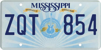 MS license plate ZQT854