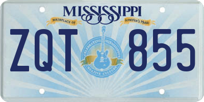 MS license plate ZQT855