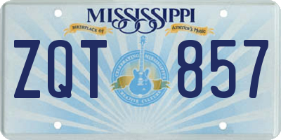 MS license plate ZQT857