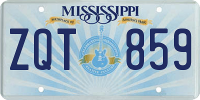 MS license plate ZQT859