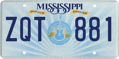 MS license plate ZQT881