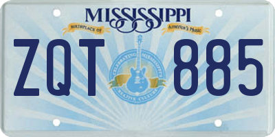 MS license plate ZQT885