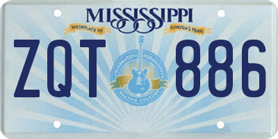 MS license plate ZQT886