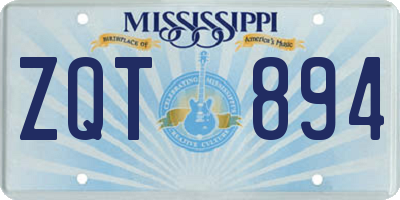 MS license plate ZQT894