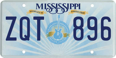 MS license plate ZQT896