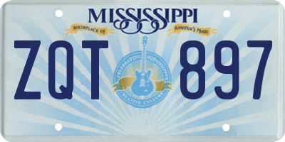 MS license plate ZQT897
