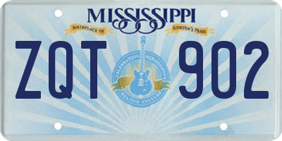 MS license plate ZQT902
