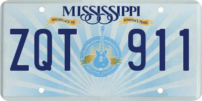 MS license plate ZQT911