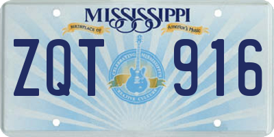 MS license plate ZQT916