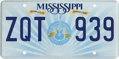MS license plate ZQT939