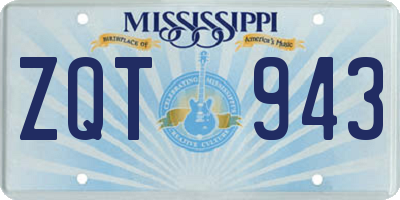 MS license plate ZQT943
