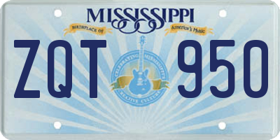 MS license plate ZQT950