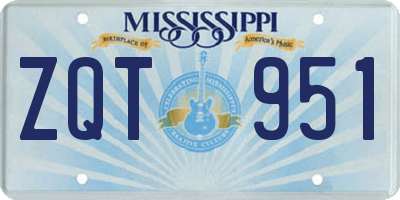 MS license plate ZQT951