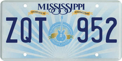 MS license plate ZQT952