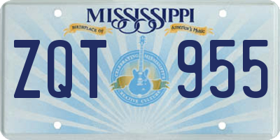 MS license plate ZQT955