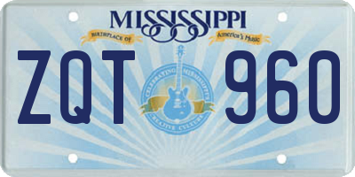 MS license plate ZQT960