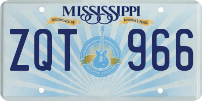 MS license plate ZQT966
