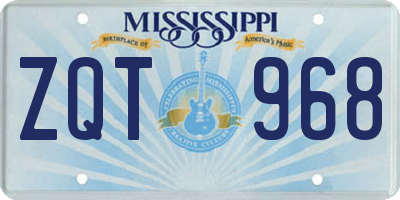 MS license plate ZQT968