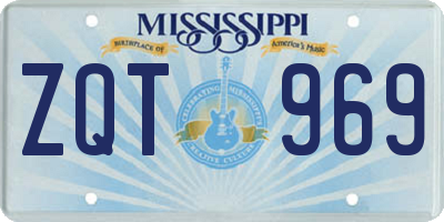 MS license plate ZQT969