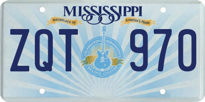 MS license plate ZQT970