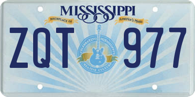 MS license plate ZQT977