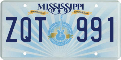 MS license plate ZQT991