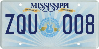 MS license plate ZQU008