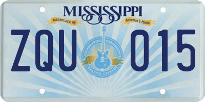 MS license plate ZQU015