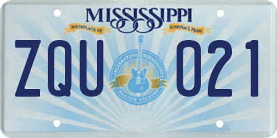MS license plate ZQU021