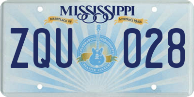 MS license plate ZQU028