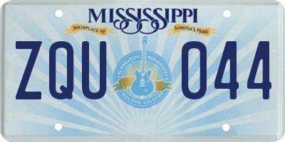 MS license plate ZQU044