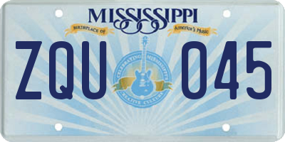 MS license plate ZQU045