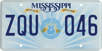 MS license plate ZQU046