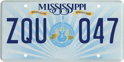MS license plate ZQU047